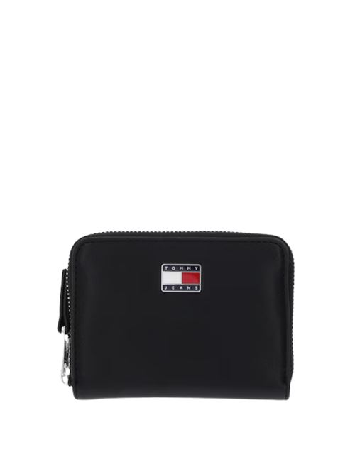 Portafoglio medio in eco pelle nero Tommy Jeans | AW0AW18031BDS